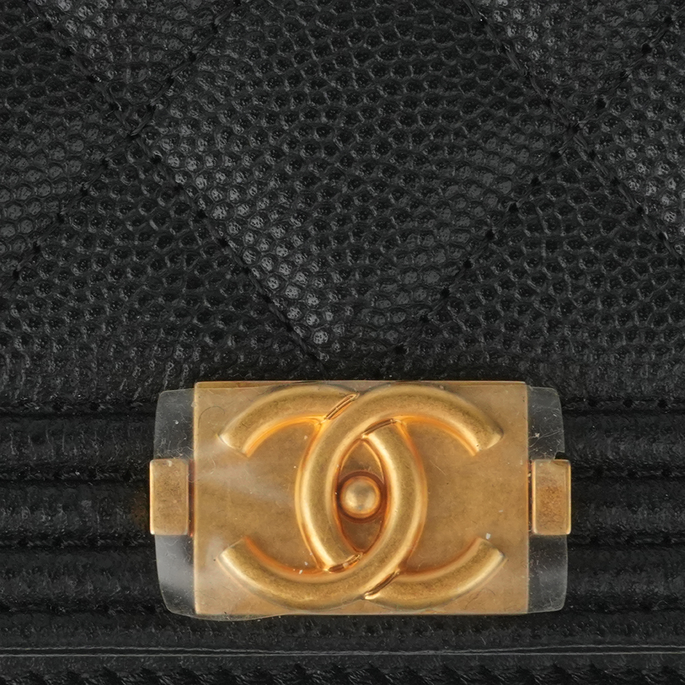 Boy Chanel Woc  經典菱格小牛皮多卡鏈條包 黑 / 復古金扣 