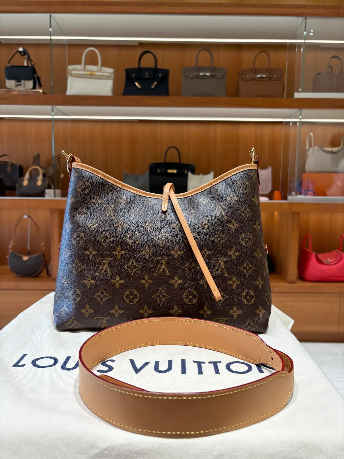 【1+1超值子母包】Louis Vuitton CarryAll PM 老花金扣肩背包｜附內袋實用設計｜一包兩用・派對旅遊都加分