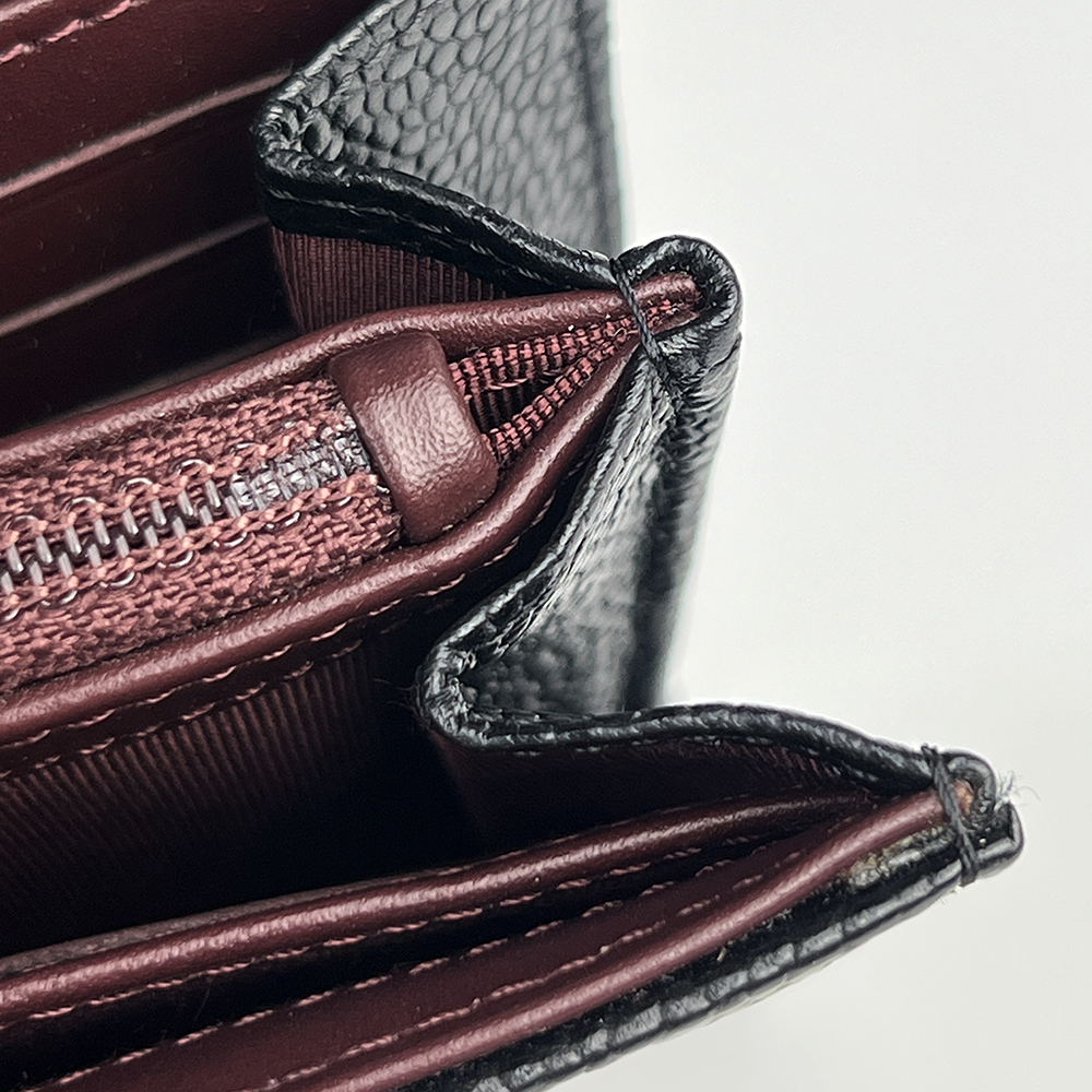 CHANEL LONG FLAP WALLET 香奈兒 魚子醬牛皮長夾 黑 / 銀扣 